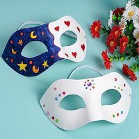 Masques d'art en papier à peindre blanc et blanc Diy Colors Dancing Party Christmas Day Halloween Party pour hommes femmes et enfants