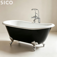 Vente flash - Baignoires autoportantes SICO pour adultes, luxe moderne, acrylique, 1,7 m, avec garantie de 5 ans