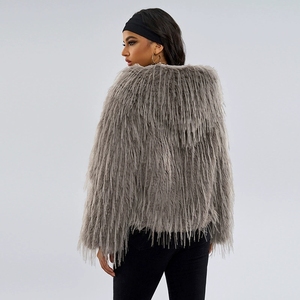 Manteau court en fausse fourrure coupe-vent pour femme, veste d'hiver à capuche, moelleuse, chaude, élégante et tendance - Product Image 5