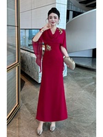 Robe de soirée sirène ajustée avec broderie perlée ODM Heavy Industry