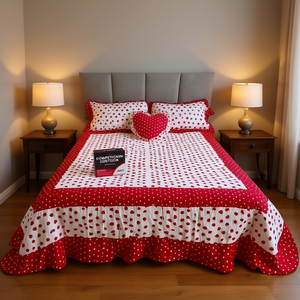 Ensemble de couette Reyna King, taille King, 7 pièces, imprimé, volants, style princesse, literie pour la maison, toutes saisons - Product Image 2