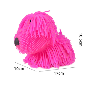 Juguete de Peluche de Pelo Largo Suave y Peludo con Forma de Perro de TPR para Niños y Niñas, Juguete Antiestrés de Animales de Extrusión - Product Image 1