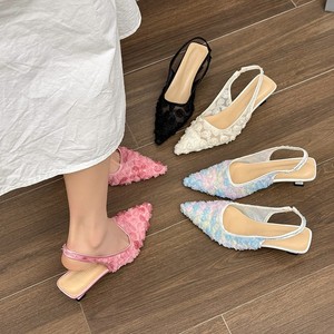 Nuovi Sandali da Donna Primavera 2025 con <span class=keywords><strong>Tacco</strong></span> a Spillo Sottile, Stile Francese alla Moda, Sexy con Fascia Elastica in Pizzo - Product Image 1