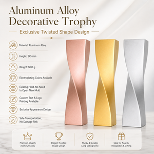 Trofeo Elegante Personalizzato con Stampo Raffinato, Costo Zero per lo Stampo, Produzione Stabile per Premi di Concorsi e Cerimonie - Product Image 3