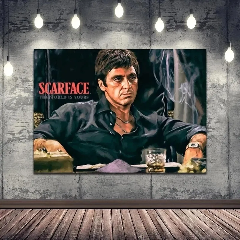 2023 Hot Sell Modern Scarface Tony Montana Arte Canvas Pinturas Canvas Cartazes e Impressões na Arte da Parede