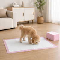 Tapis d'entraînement pour chiens robustes, imperméables IPX7, en PE rose, avec noyau en pâte fluff SAP, écologiques, personnalisables, aides à l'apprentissage de la propreté en intérieur