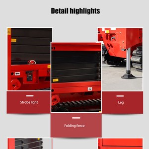 Plataforma elevadora eléctrica de 10 m de altura y 500 kg de capacidad, montada sobre orugas, para uso en interiores y exteriores. - Product Image 3
