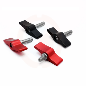 אלומיניום סגסוגת ראש נירוסטה מוט M5 מסתובב ידית ידית אגודל מנוף בורג T בצורת 17mm עבור מוט מהדק אדום - Product Image 6