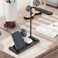 Support de charge pliable pour bureau, montre, écouteurs, téléphone, charge rapide sans fil, chargeur sans fil 3 en 1, lampe de bureau