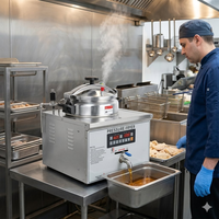 Friteuse à pression à commande numérique - Petite friteuse à pression de comptoir pour la production de poulet croustillant