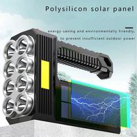 Venta al por mayor de linternas LED de alta potencia 8 LED de carga solar USB recargable Linterna de mano luces lámparas de trabajo