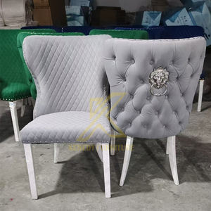 Home Furniture Factory Hot Sale in <strong>UK</strong> Dining Table Modern Beige <strong>Velvet</strong> Dining <strong>Chair</strong> - Product Image 3