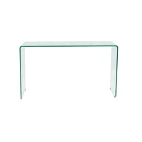 Table console design moderne, meuble italien, en verre coudé, 12mm, pour hôtel