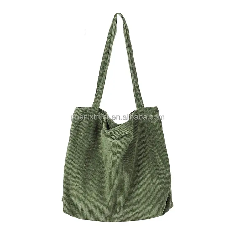 हॉटसेल उच्च गुणवत्ता वाले कॉरडरॉय शोल्डर बैग कस्टम महिलाओं के टोट बैग