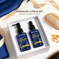 Ensemble de spray d'huile capillaire hydratante et épaississante à la kératine, à la biotine et au collagène, vegan et biologique, pour cheveux fins et fragiles, volume léger et force accrue