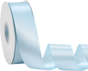 Custom Light Blue Polyester Satin Ribbon Spool 4cm Width Solid Color Woven 120cm Gift Decoration Ribbons for Crafting Packaging - Product Image 1