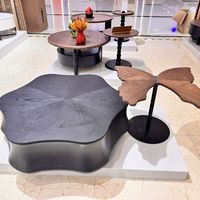 Mesa de Centro de Madera Maciza Estilo Italiano Minimalista 2026, con Función Combinable y Móvil, Diseño de Mediados de Siglo, Muebles para el Hogar