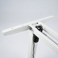 Cadre de bureau électrique réglable en hauteur à moteur unique, blanc, 2 niveaux, pour position assise ou debout, base de bureau ergonomique en métal