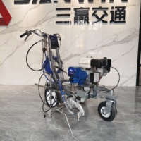 Machine de marquage routier sans air à poussée manuelle, pompe moteur 23MPa, débit 6L/min pour le traçage de lignes de parking