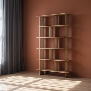 ชั้นวางของไม้เนื้อแข็ง Canto ให้ความสง่างามทันสมัยด้วยแผ่นไม้แนวตั้งเรียบหรูและดีไซน์ชั้นวางแบบเปิดกว้าง พร้อมฟังก์ชั่นการจัดเก็บอเนกประสงค์ - Product Image 4