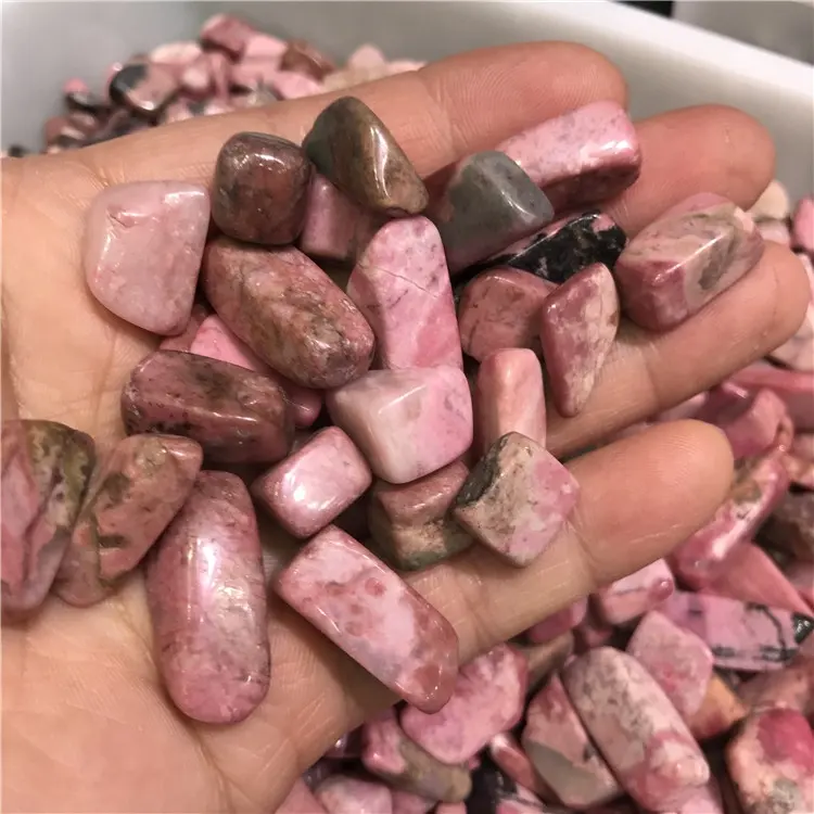 Commercio all'ingrosso Naturale di massa lucido Rhodonite di cristallo ghiaia tumbled pietra di guarigione