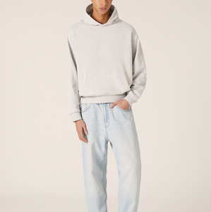 เสื้อกันหนาวแบบสวมหัวยูนิเซ็กซ์มีฮู้ดผ้าฝ้ายโอเวอร์ไซส์ออกแบบโลโก้ได้ตามต้องการผู้ผลิต OEM แฟชั่นสตรีทแวร์ - Product Image 4