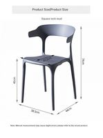 Chaise de salle à manger en plastique pour café commercial, empilable, imperméable, durable, en PP, pour l'intérieur et l'extérieur, pour les salons de café