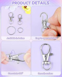 Keychain Making Kit Craft Set Including Lanyard Snap Hooks Lobster Claw Clasps Jump <b>Rings</b> Eye Pins for <b>Key</b> Chain Jewelry Making - Product Image 3