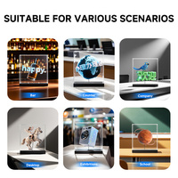 Ventilateur holographique 3D transparent en acrylique pour comptoir de vente au détail et présentation de produits
