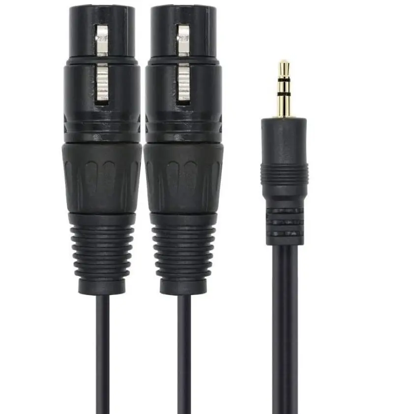 3.5Mm Mini Telefoon Trs Stereo Telefoon Jack Mannelijk Naar 2 Xlr Vrouwelijke Interconnect Audio Microfoon Kabel