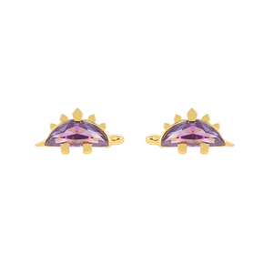 Boucles d'oreilles clous ROXI S925 en argent plaqué or 18 carats, animaux mignons, petit dinosaure, zircon - Product Image 3