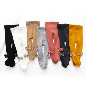 Mallas cálidas con forro polar para niña, medias con lazo de terciopelo grueso, térmicas para bebé - Product Image 1