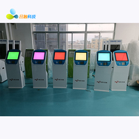 Kiosque tactile auto-service sur pied pour intérieur de 21,5 pouces avec lecteur de code QR, clavier, lecteur de carte RFID, prise en charge des graphiques et de l'animation