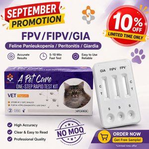 ชุดตรวจวินิจฉัยโรคแพนลูโคเปนีอาในแมว (<span class=keywords><strong>FIP</strong></span>) และจิอาร์เดีย แบบรวดเร็ว ความแม่นยำสูง สำหรับคลินิก - Product Image 1