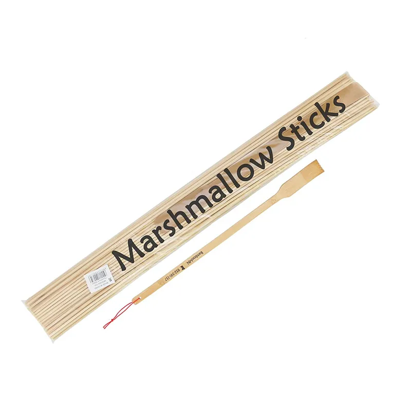 Estick Amazon Hot Sale Supplier BBQ Long Barbecue Round 5.0mm 36inch Bamboo Marshmallow Roasting Sticks With Custom Label