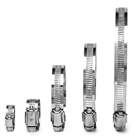 Collier de serrage à vis sans fin réglable en acier inoxydable 304 de type américain, surface lisse, pour applications automobiles, plomberie et industrielles