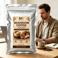 Poudre de café aux champignons Cordyceps et Reishi pour le soutien immunitaire, avec logo de marque personnalisé