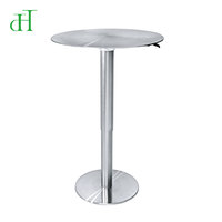 Bureau debout moderne rond or et argent - Table pour ordinateur portable à hauteur réglable pneumatiquement pour le bureau à domicile