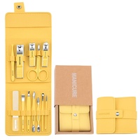 Kit de Manucure Pédicure Professionnel Personnalisé avec Logo, 12 Pièces, Coupe-Ongles Portable, Outils de Soin des Ongles avec Étui de Voyage, Idéal pour Cadeau