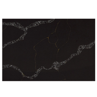 DCT CN7080 Dalle de pierre de quartz moderne, personnalisation OEM/ODM, finition craquelée noir et blanc, pour table de salle à manger d'hôtel et cuisine