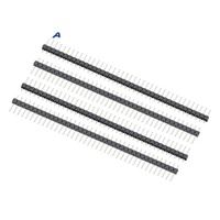 Conector de pines macho de paso de 2.54mm, de una sola fila, vertical, de cobre chapado en oro, de 1x2 a 1x40P, de montaje pasante, personalización de fábrica certificada