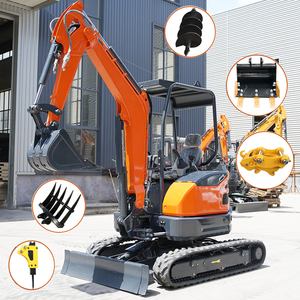 Free Shipping 2.5 Ton Mini <b>Excavator</b> Agriculture Compact Rubber Crawler Small Digger Farm Hydraulic Engine Bagger - Product Image 1