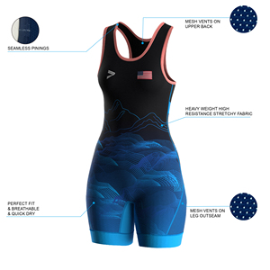 Women's Wrestling Singlet Breathable Stretch Fabric Custom Logo Flat Lock Stitching <b>Grappling</b> Training Gear - Product Image 6