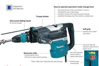 Marteau perforateur rotatif robuste Makita HR5212C HR5202C 52 mm SDS MAX 1510 W avec AVT, outil électrique combiné pour démolition