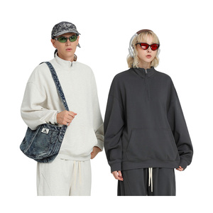 Pull à Capuche Polaire Imperméable en Coton Lourd 550 g/m² de Haute Qualité, Col Montant Surdimensionné, Rembourré, Vente en Gros - Product Image 1