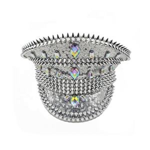 Sombrero de Capitán con Lentejuelas Plateadas y Púas de Diamantes de Imitación Estilo Y2K de Manwu Fashion, Unisex para Adultos, Ideal para Festivales, Fiestas, Conciertos y Escenarios - Product Image 2
