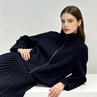 Veste en cachemire à double boutonnage simple et polyvalente pour femme Tyan, style streetwear personnalisé, poches, manteau court décontracté en laine pour l'automne