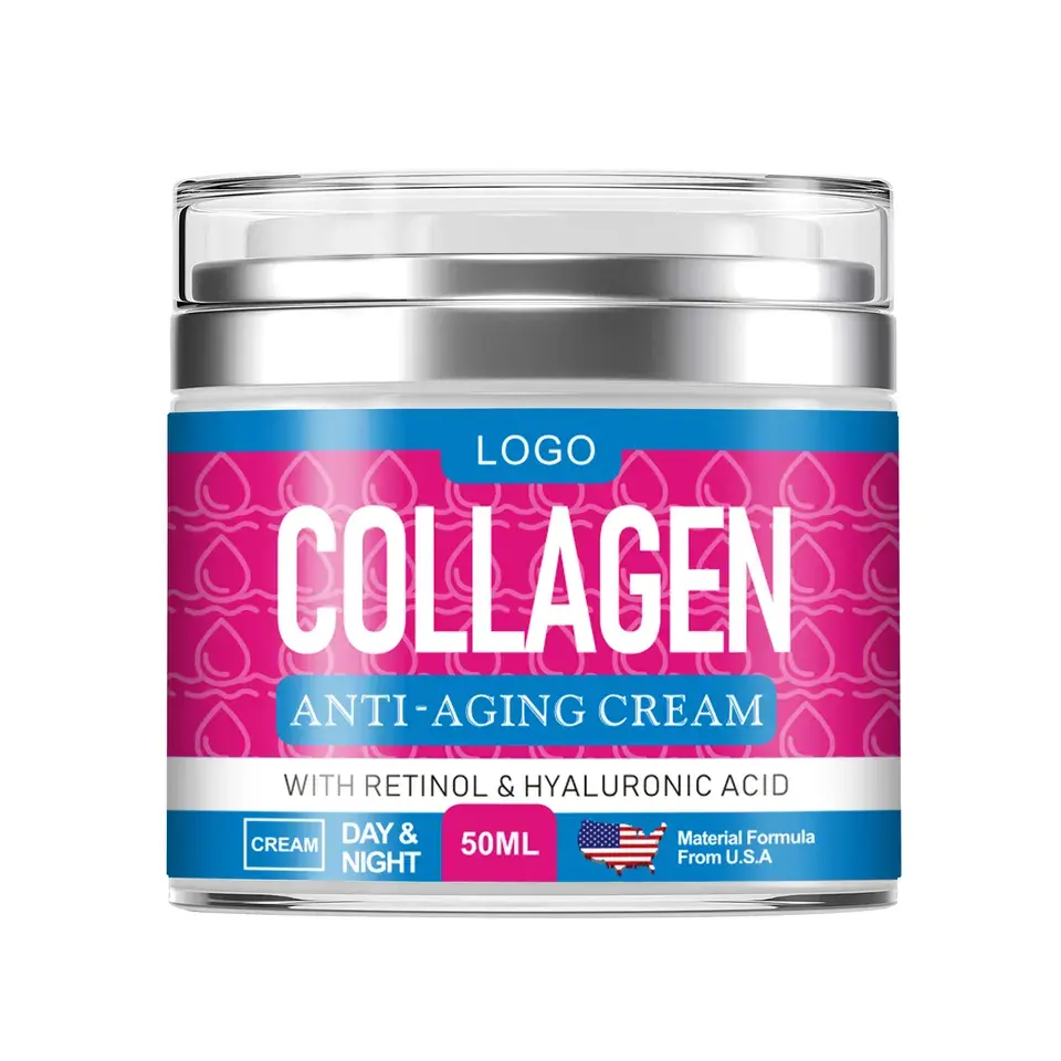 Collagen Anti Wrinkle Creams for Men Hyaluronic Acid Vitamin E Cream Beauty Fade Fine Lines Moisturizing Face Skin Care Product