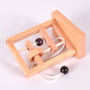 Puzzle à boucle en bois, chaîne de réflexion qi, <span class=keywords><strong>jeu</strong></span> de casse-tête pour adultes et enfants, cadeau d'apprentissage, Puzzle éducatif, jouet en bois montessori - Product Image 2