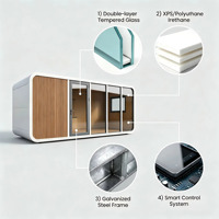 Cabane portable Apple, maison préfabriquée, design rond, modulaire, cabane de glamping pour le camping en plein air et les vacances